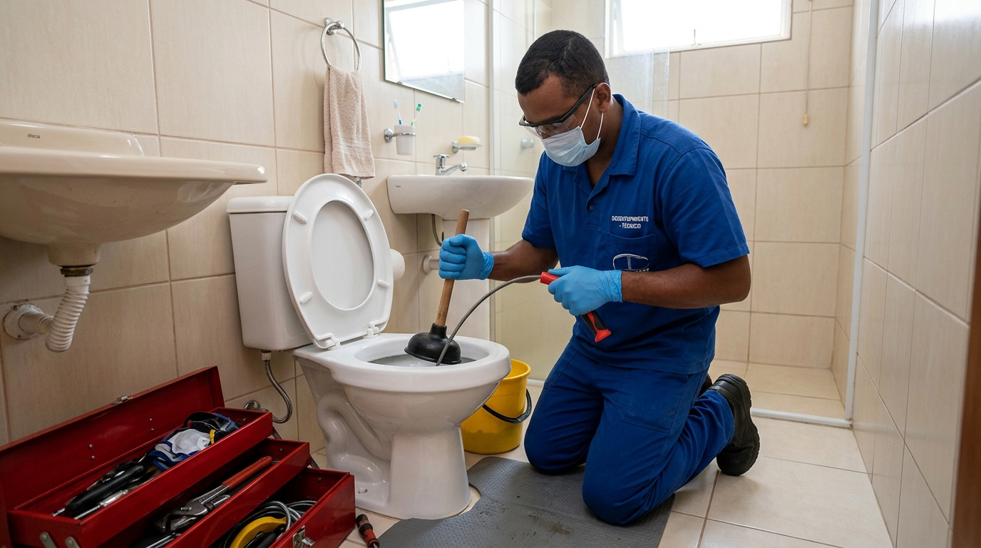 Desentupimento de vaso profissional em Aparecida de Goiânia-GO