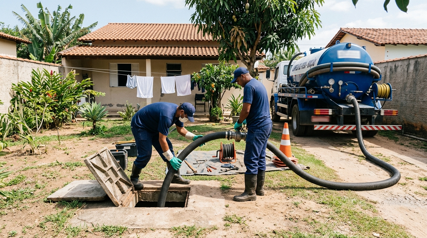Limpeza de fossa séptica em Aparecida de Goiânia-GO